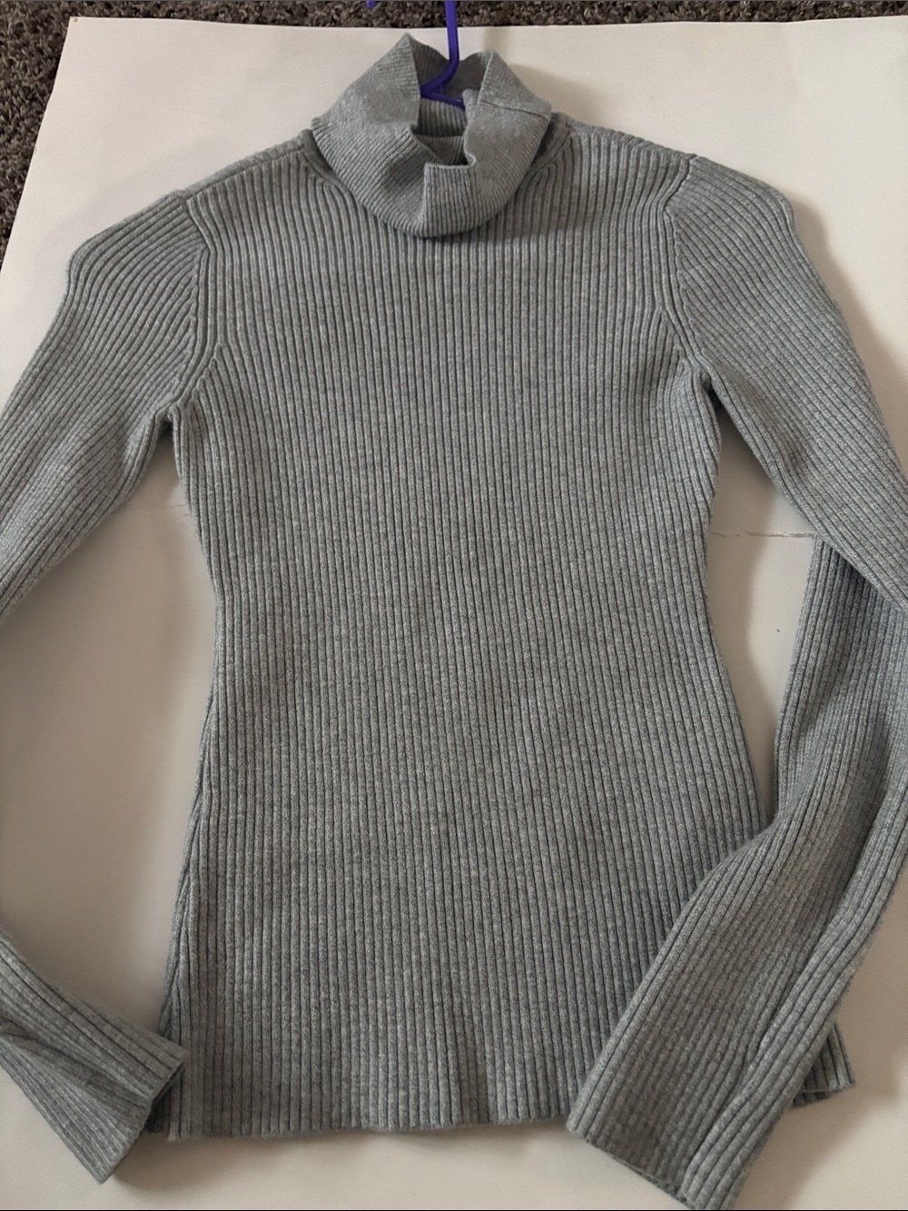 Abercrombie & Fitch Light Gray Ribbed Turtleneck Sweater